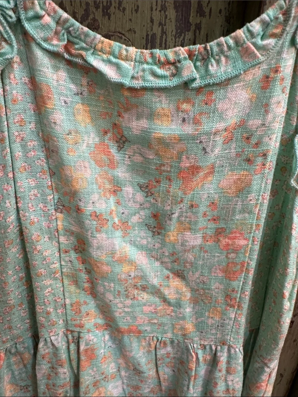 art class Yellow and Mint Floral Tiered Sundresses